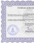 Legalized copy of certificate of incorporation